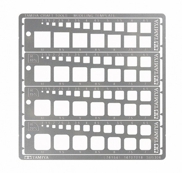 74156 Modeling Quadrat Schablone 1-10mm (4) PE
