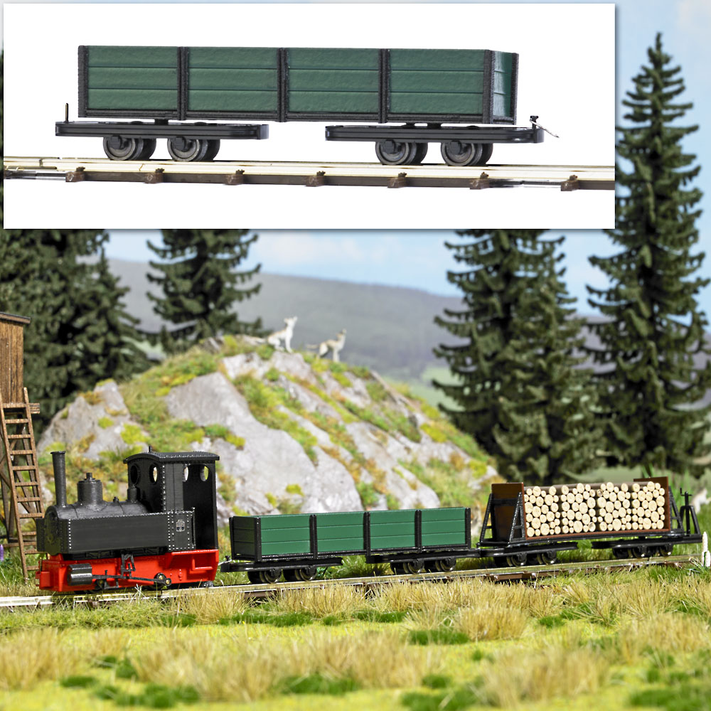Busch 12246 Drehgestell-Niederbordwagen