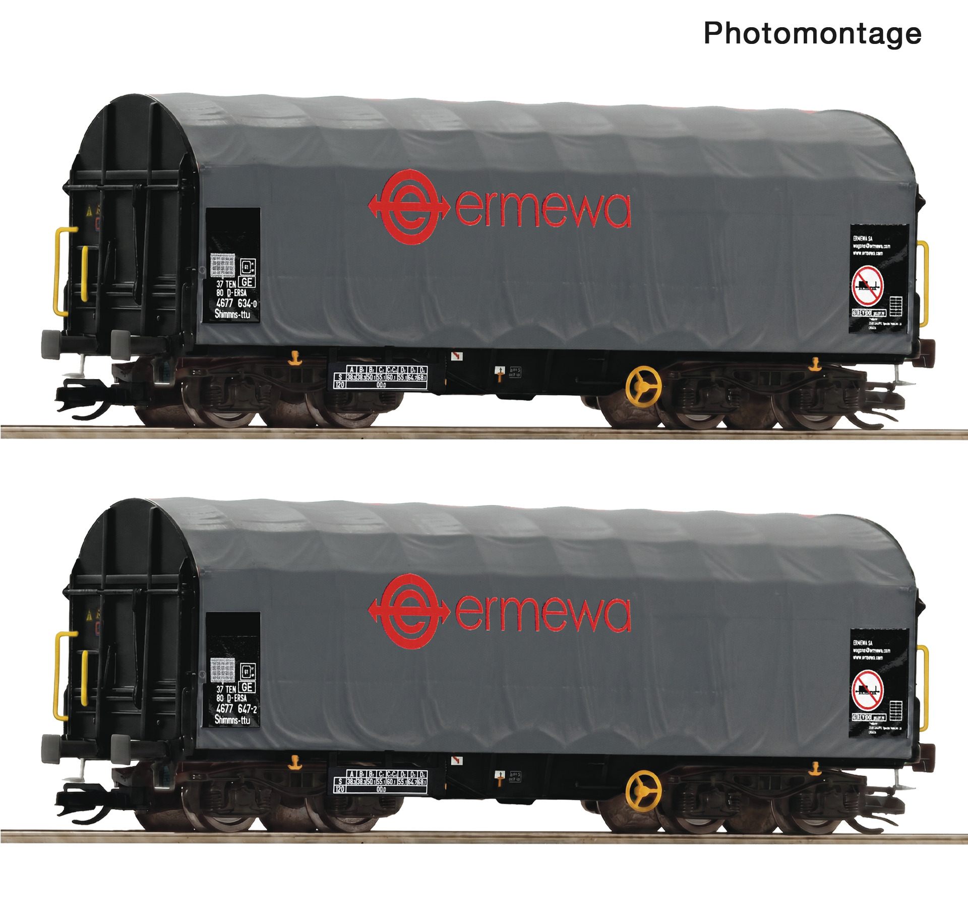 6680058 Ermewa Schiebeplanenwagen-Set 2-tlg Ep.6