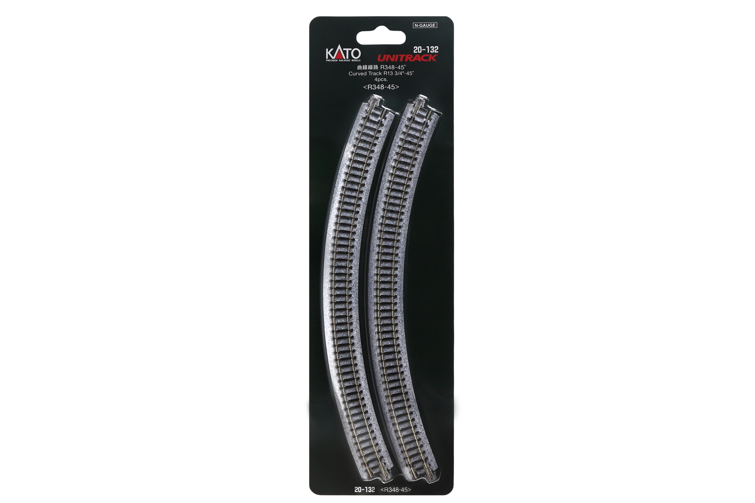 20-132 Gleis gebogen R348 45°, 4 St.