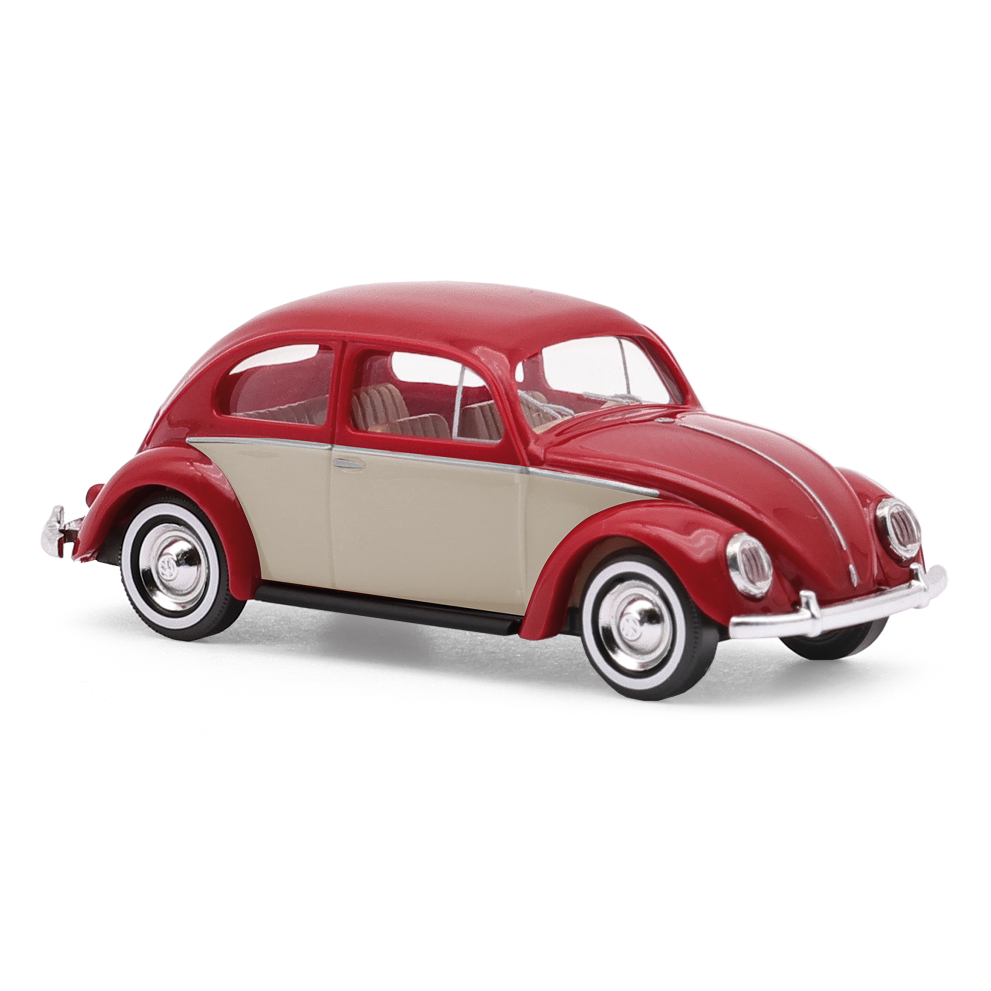 52968 VW Käfer Ovalfenster weinrot/beige