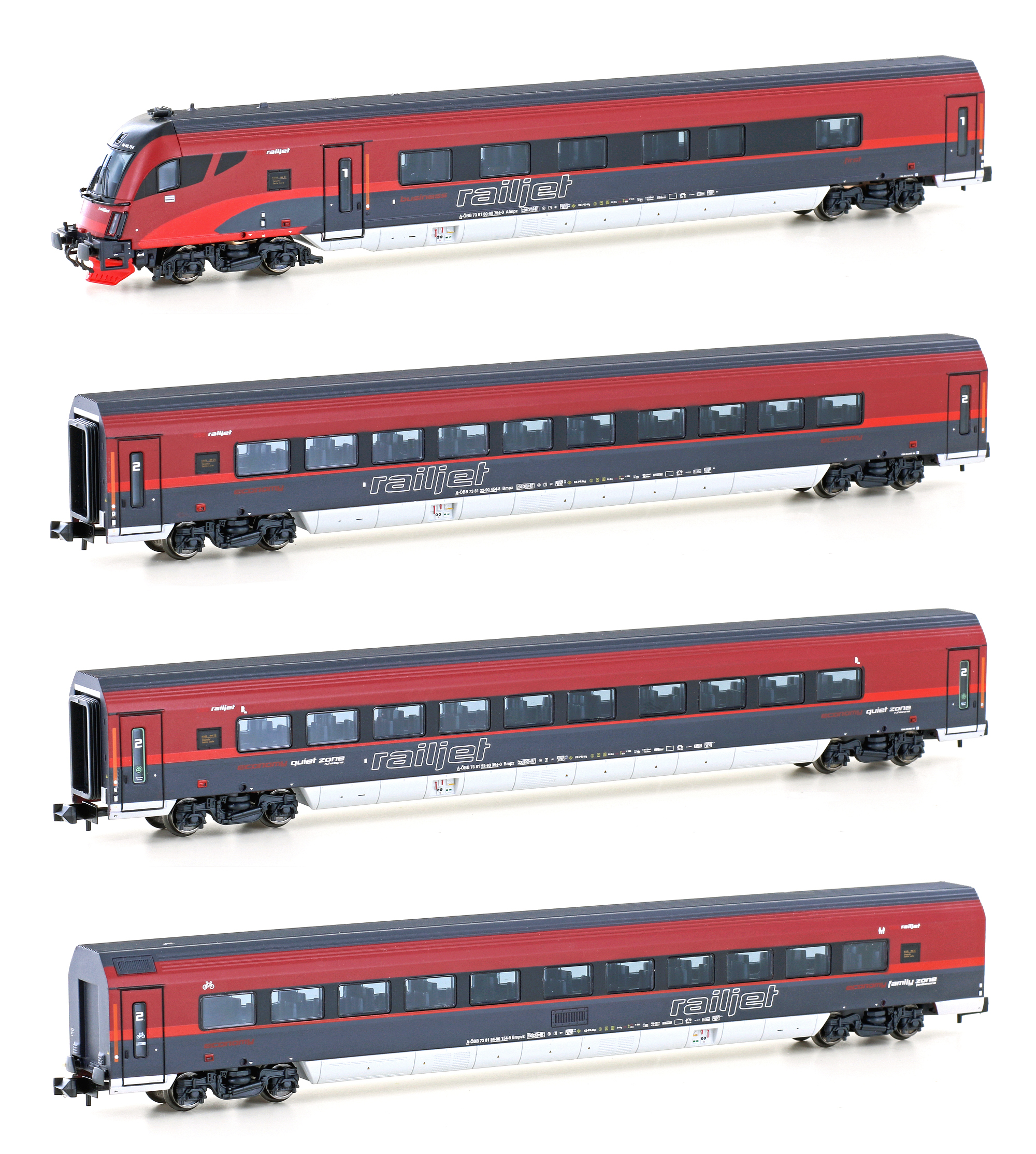 25228 ÖBB Railjet Personenwagen-Set 4-tlg Ep.5