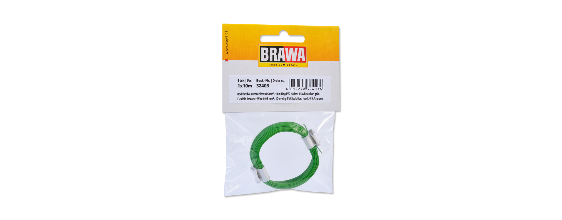 32403 Litze einadrig, grün 0,05 mm² 10 m
