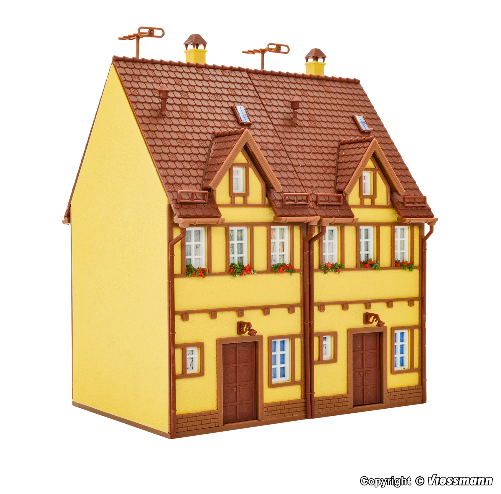 43844 Reihen-Doppelhaus, gelb