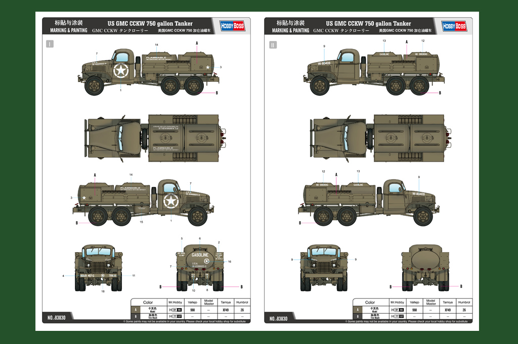 HobbyBoss 83830 GMC CCKW 750 Gallonen-Tankwagen