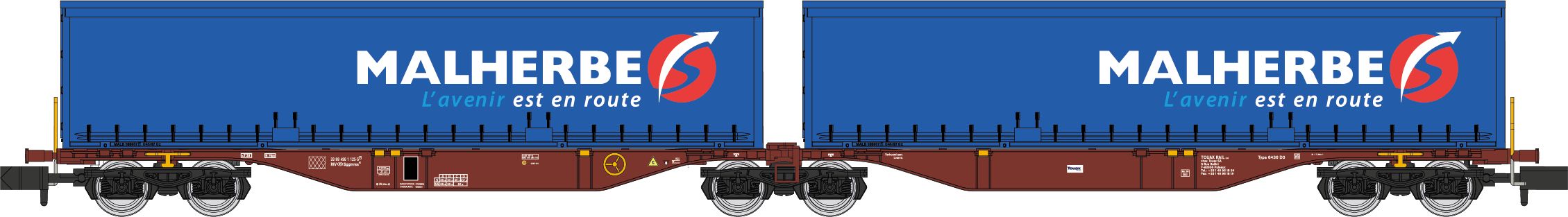 REE Modeles NW-204 Touax Doppelcontainerwagen 6-achs Ep.5/6
