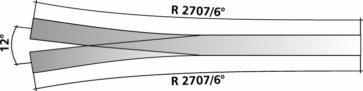 Tillig 85383 Hand-Außenbogenweiche 9°/12°