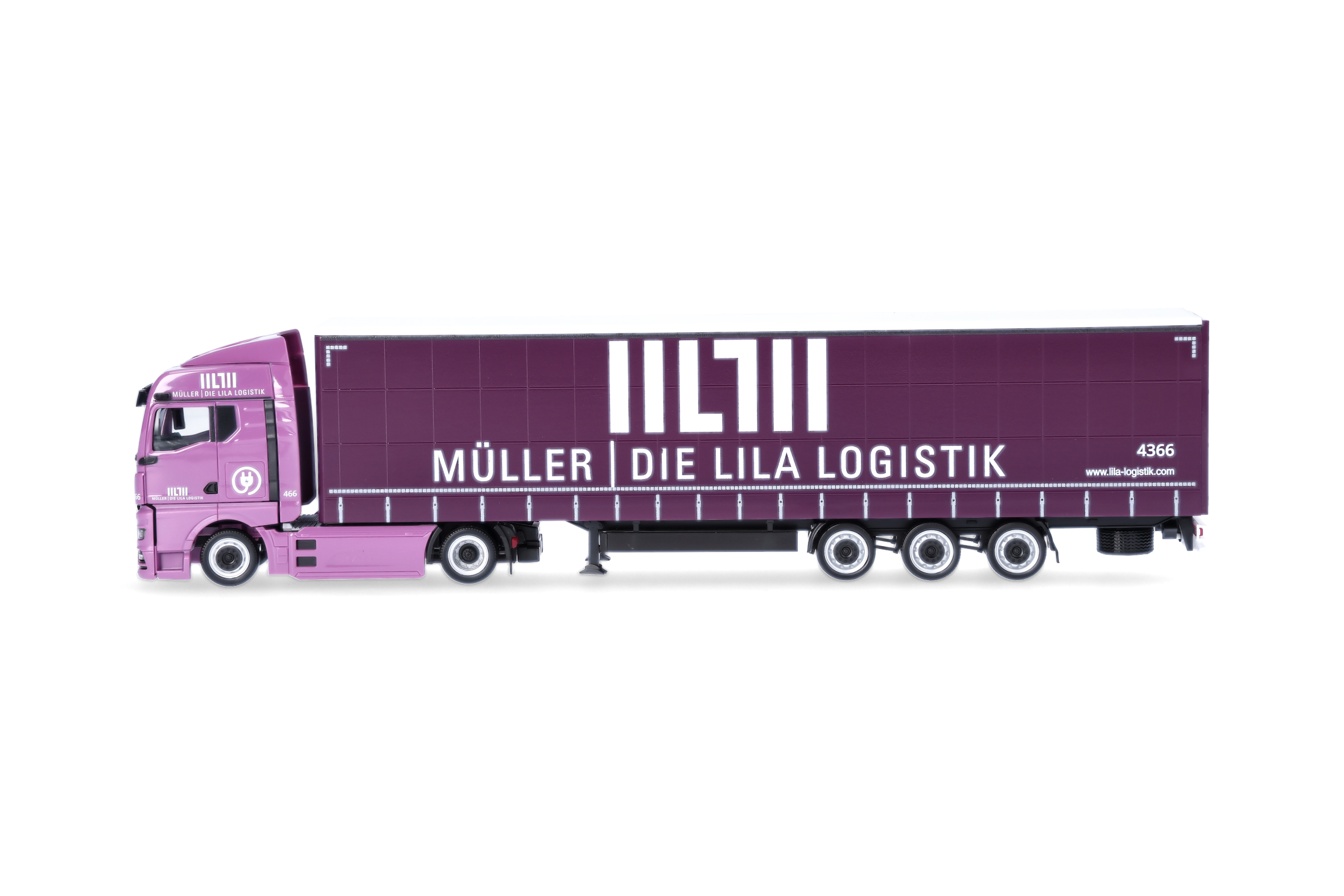 Herpa 320801 MAN eTGX GM Volumen-SZ Die lila Logistik