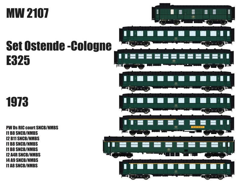 MW2107 SNCB Reisezugwagen-Set E325 8-tlg Ep.4