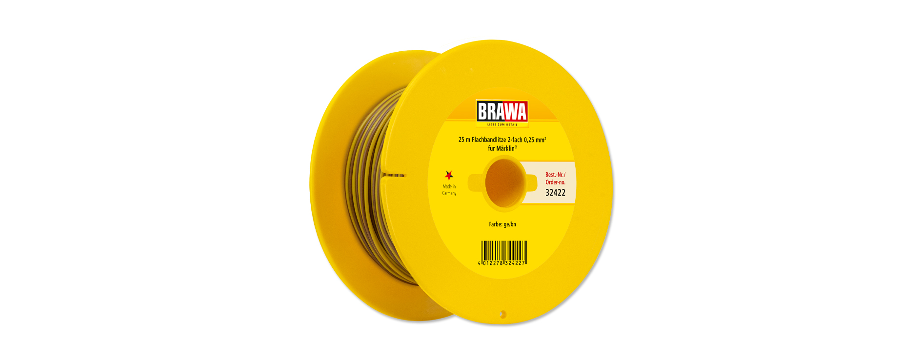 32422 Doppellitze 0,25mm² 25m gelb/braun