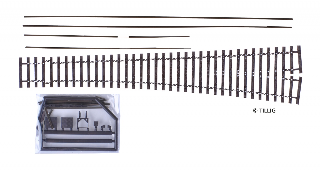 85451 Bausatz Flexsteg-Weiche 9°
