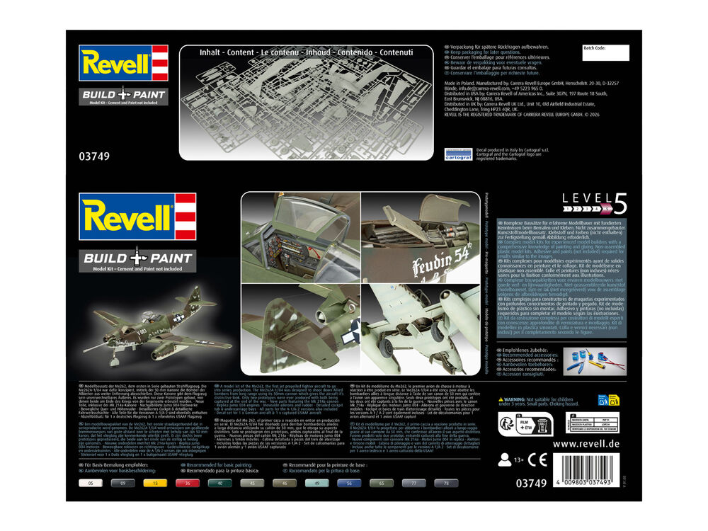 Revell 03749 Messerschmitt ME-262A-1a/U4