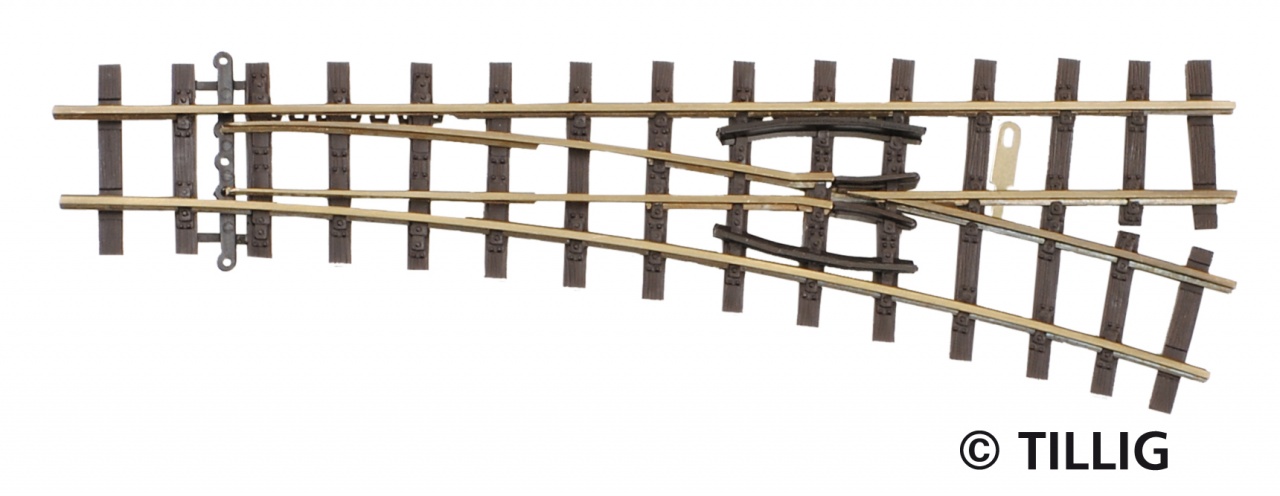 85637 H0e Hand-Weiche rechts 18° , L=128mm