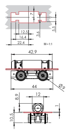 70824 Universalantrieb-Festeinbau H0