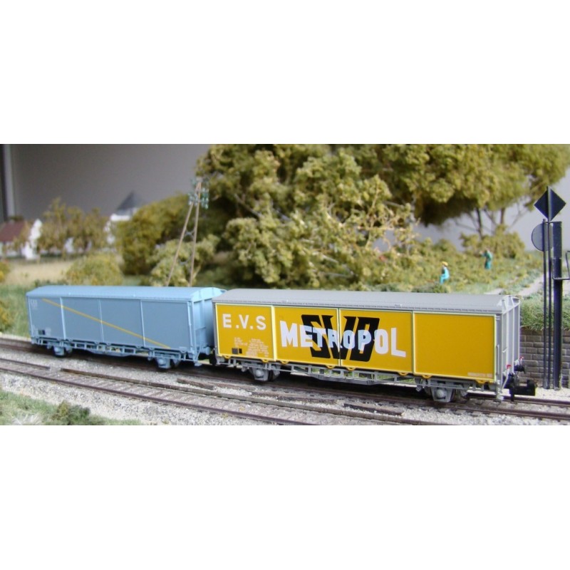 Trains 160 16034 SNCF EVS ged. Güterwagen-Set 2-tlg. Ep.4