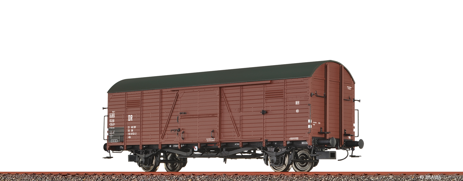 Brawa 51349 DR Gedeckter Güterwagen Glr Ep.4