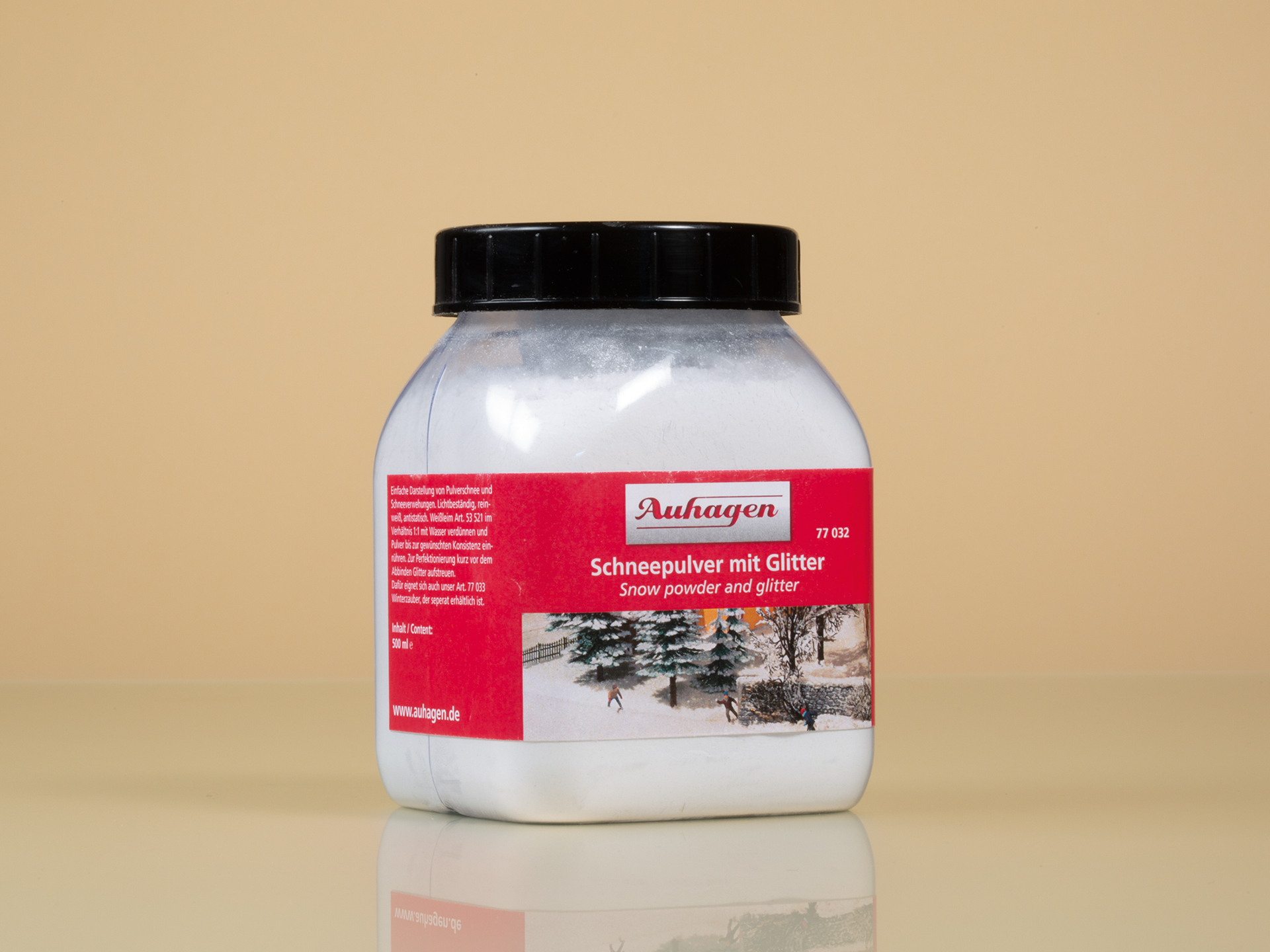 77032 Streuflasche Schneepulver mit Glitter
