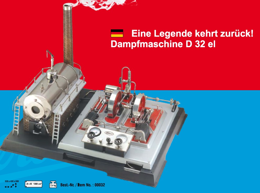 00032 D32 elektrisch Dampfmaschine
