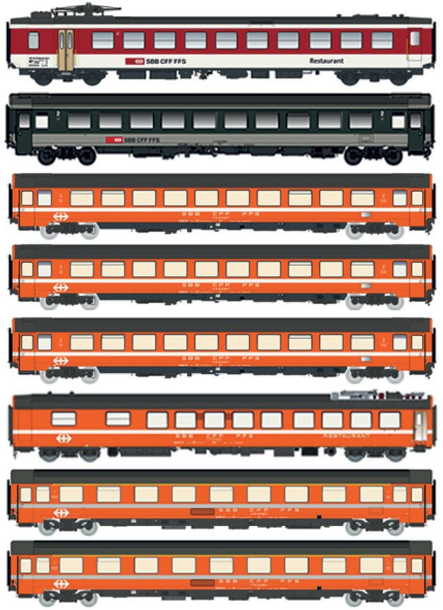 MW2104 SBB Reisezugwagen-Set IC 163 8-tlg Ep.4