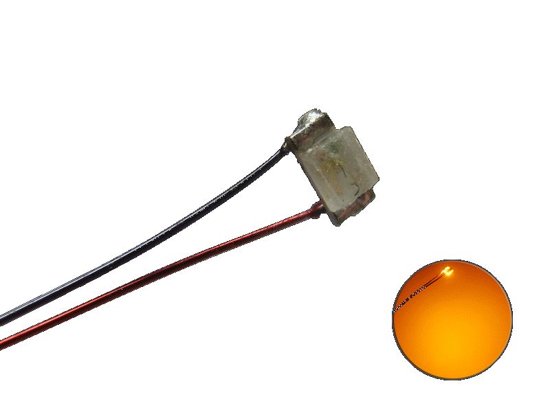 50219 LED SMD 0603 mit Kupferlackdraht orange