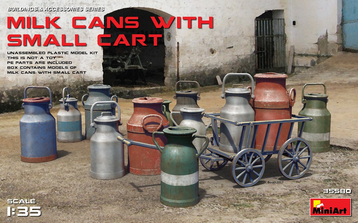 35580 Milk Cans with Small Cart
