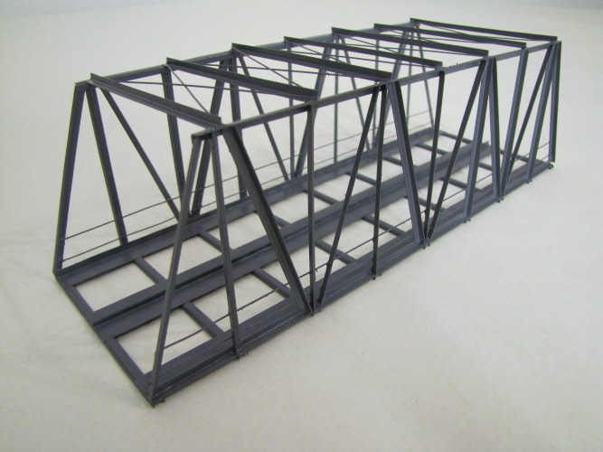 Hack KT23S-2 Kastenbrücke schräg 22,8cm, 2-gleisig,