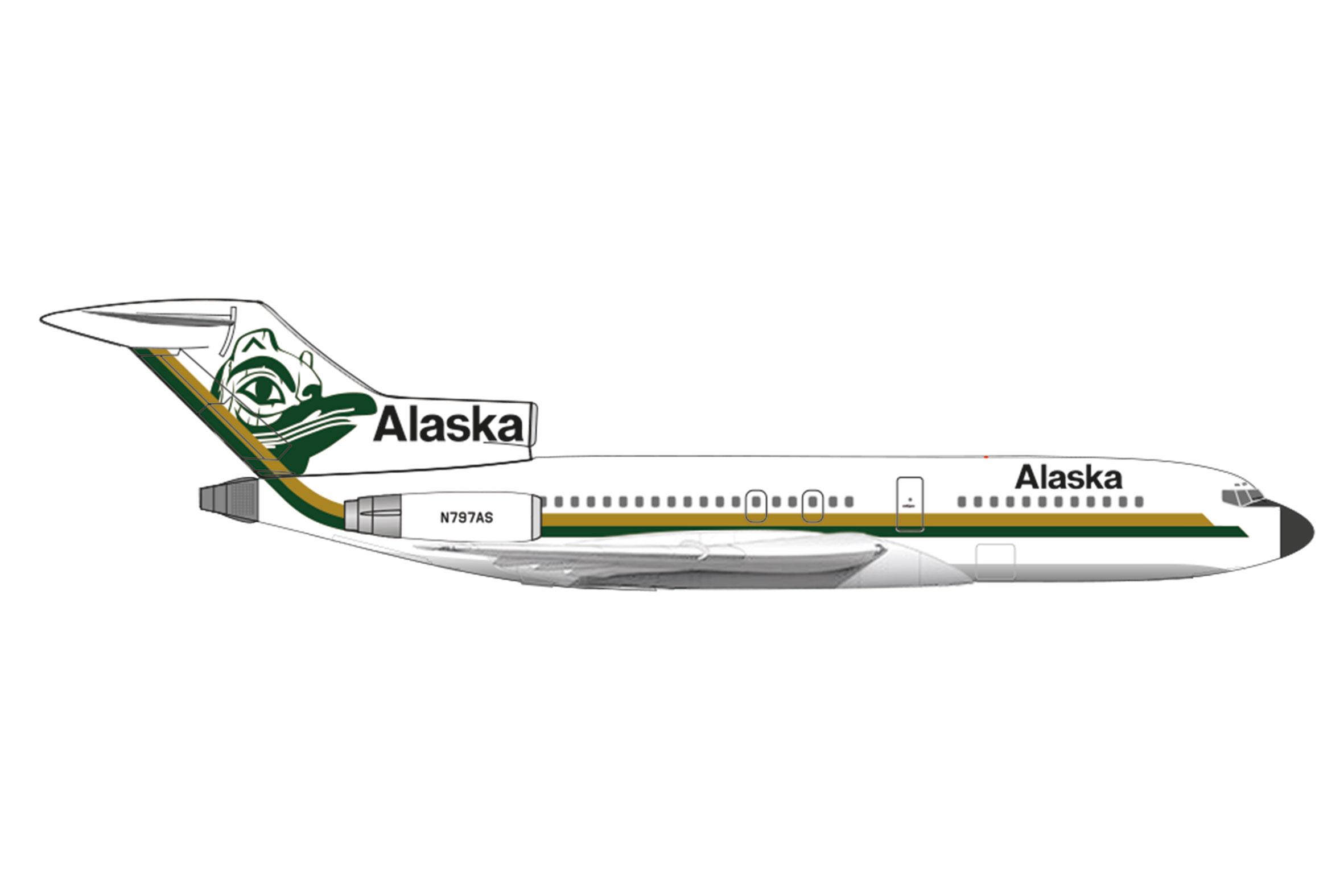 537292 Boeing 727-100 Alaska Airlines
