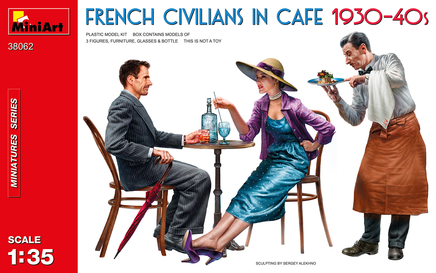 38062 French Civilians in Cafe 1930-40s