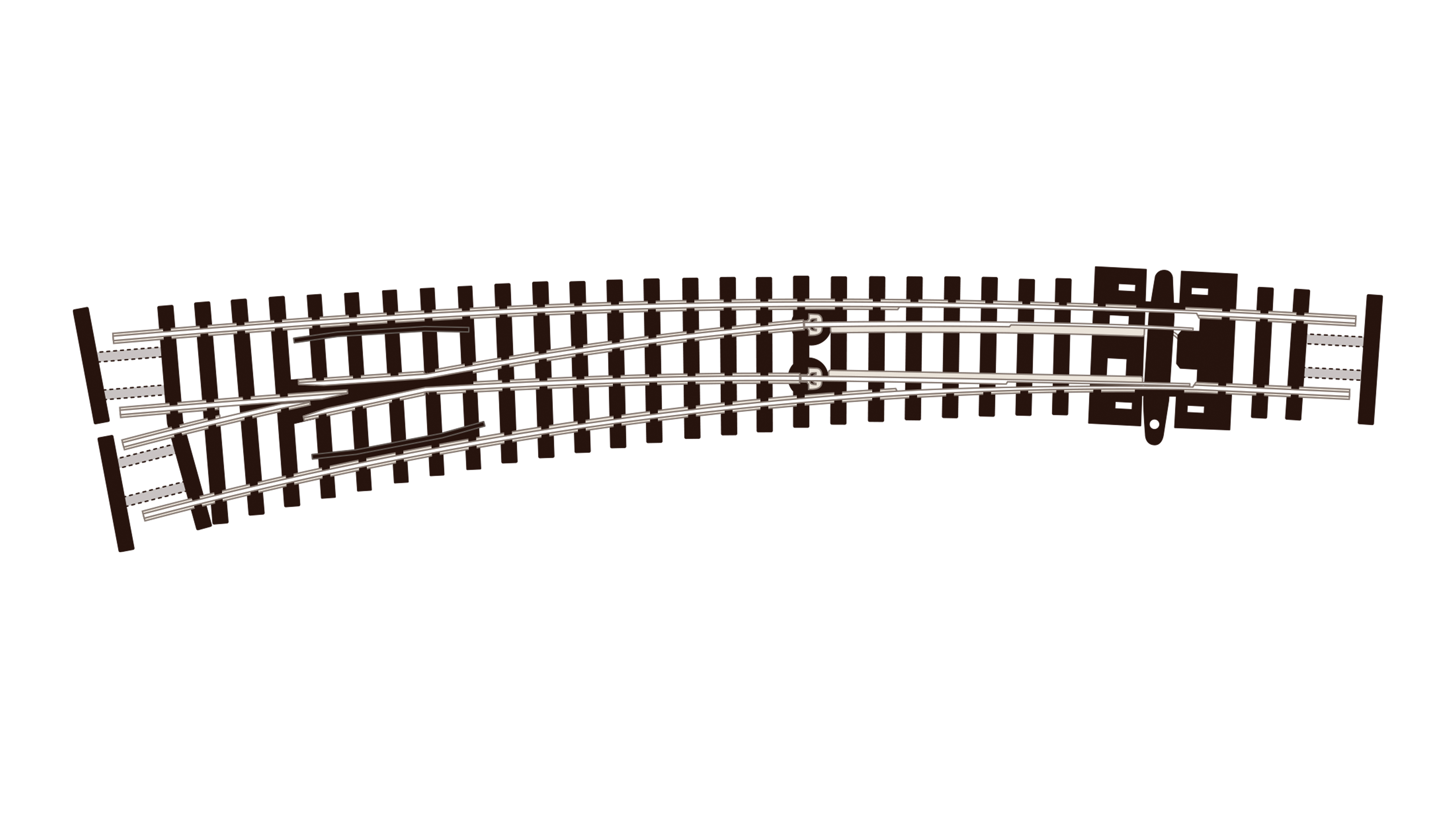 SLE387F Gebogene Weiche, großer Radius, linke Ha