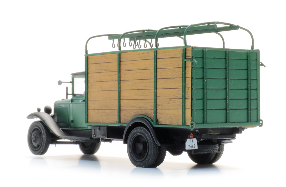 Artitec 387.631 Opel Blitz 6 Viehtransporter grün/braun