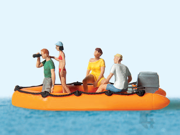 Preiser 10764 Familie im Schlauchboot