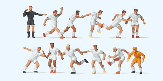 Preiser 10762 Fussballmannschaft. Weiße Trikots