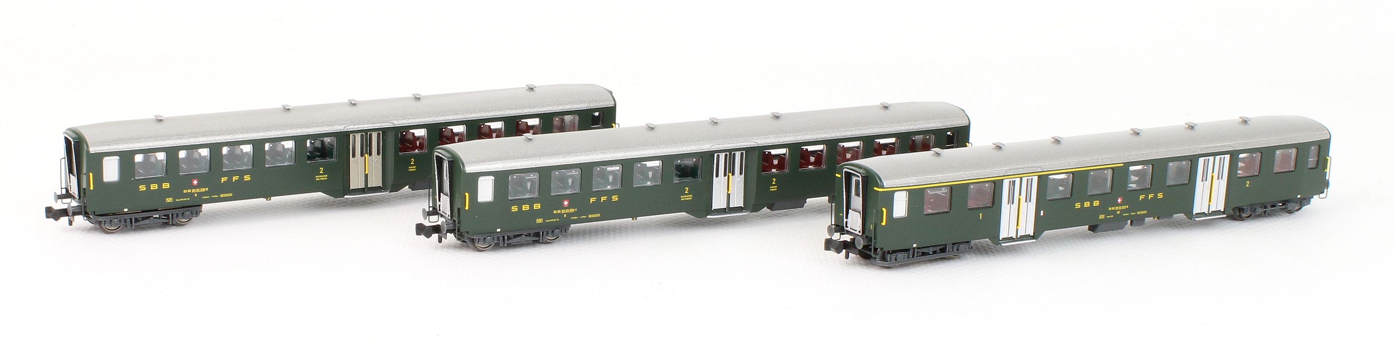 N-CH-220c SBB Leichtstahlwagen-Set 3-tlg. Ep.4a