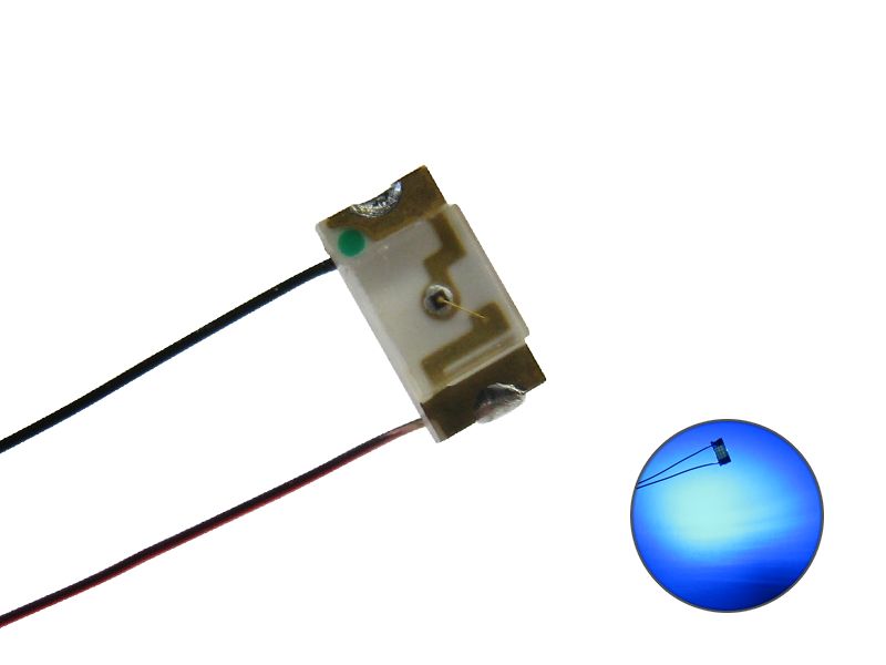 50234 LED SMD 1206 mit Kupferlackdraht blau