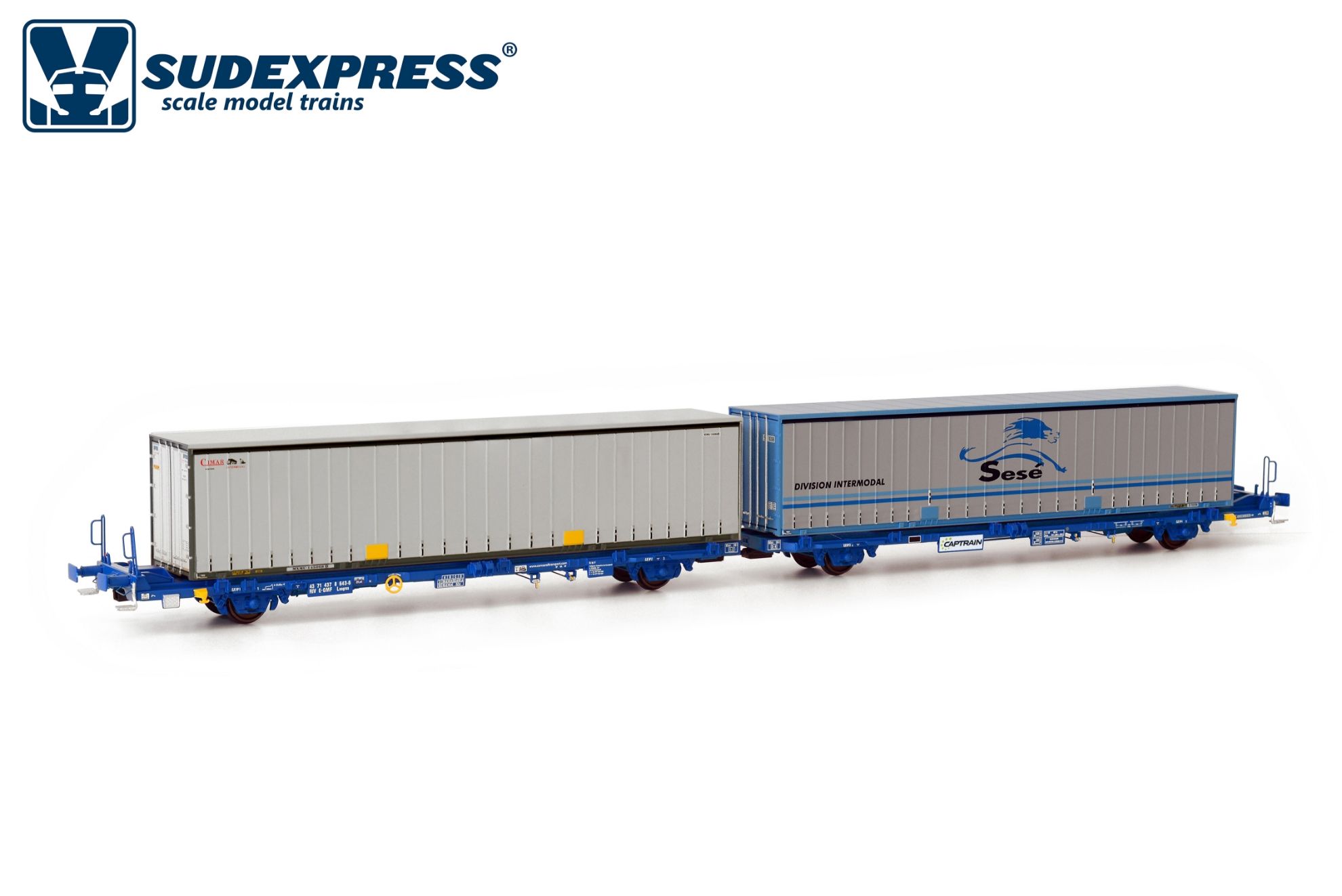 Sudexpress SUCT4322 Captrain Container-Doppelwagen Laagrss