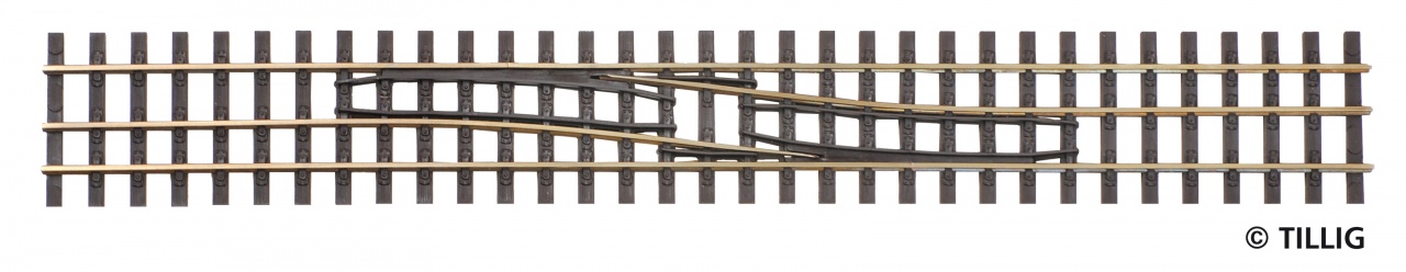 85185 Gleiswechs. links/rechts H0-H0e, L=228mm
