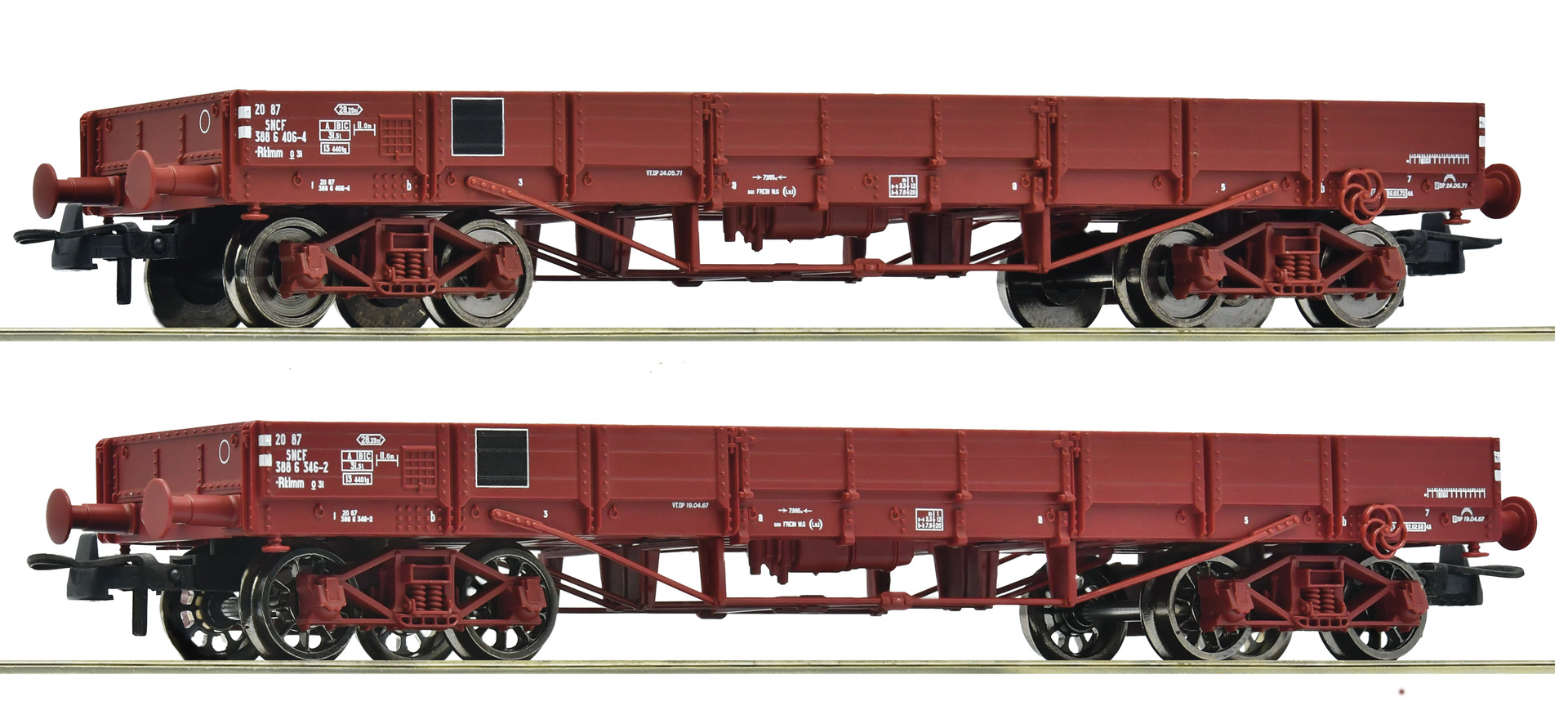 Roco 6600224 SNCF 2er Set Niederbordwagen Ep.3/4