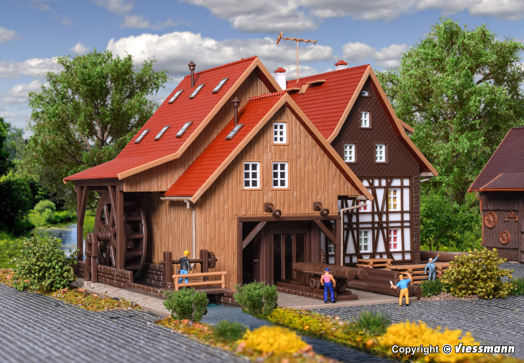 47713 Tonbachmühle mit Mühlrad und Sägegatter