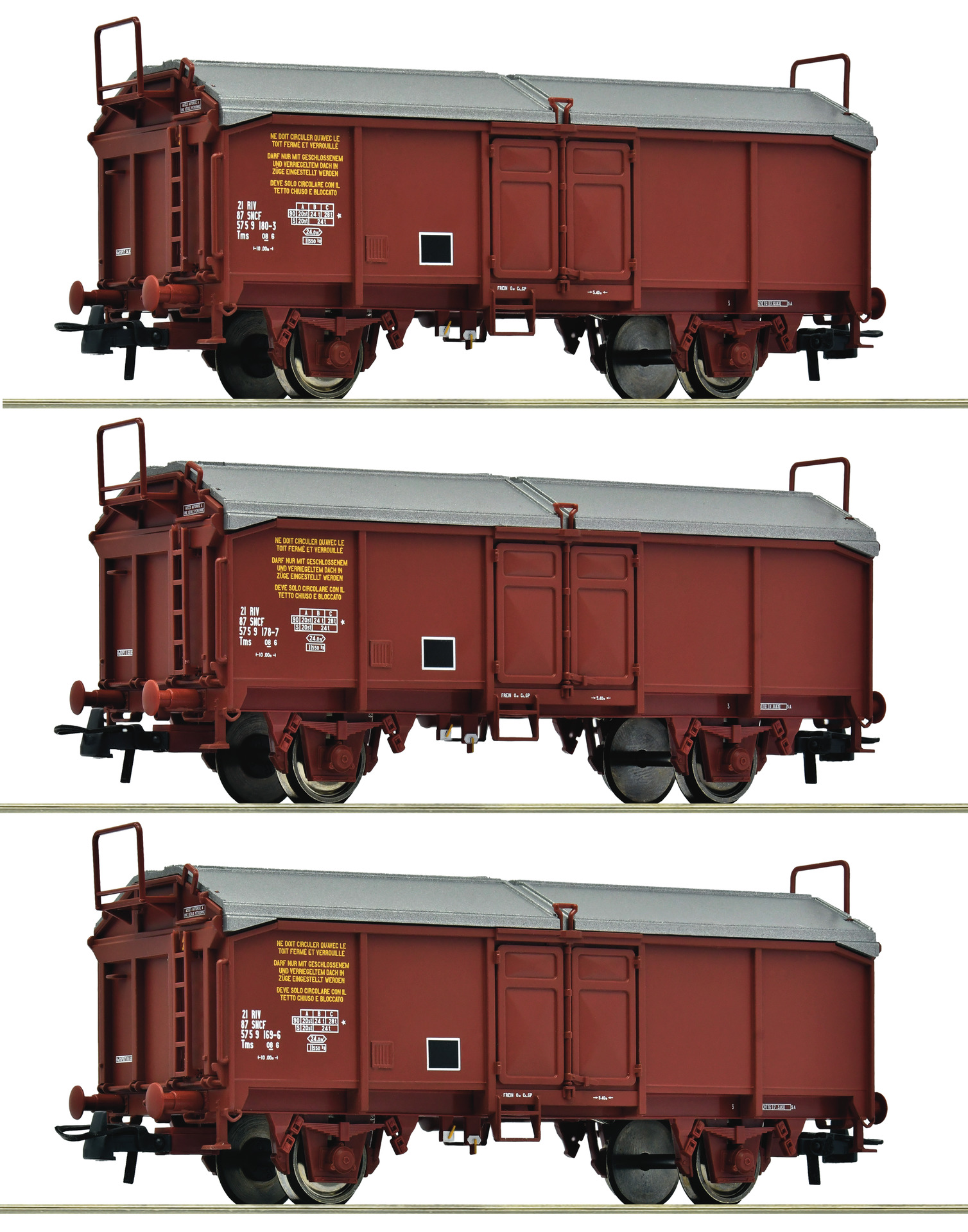 Roco 6600173 SNCF Schiebedachwagen Tms Set 3tlg. Ep.4
