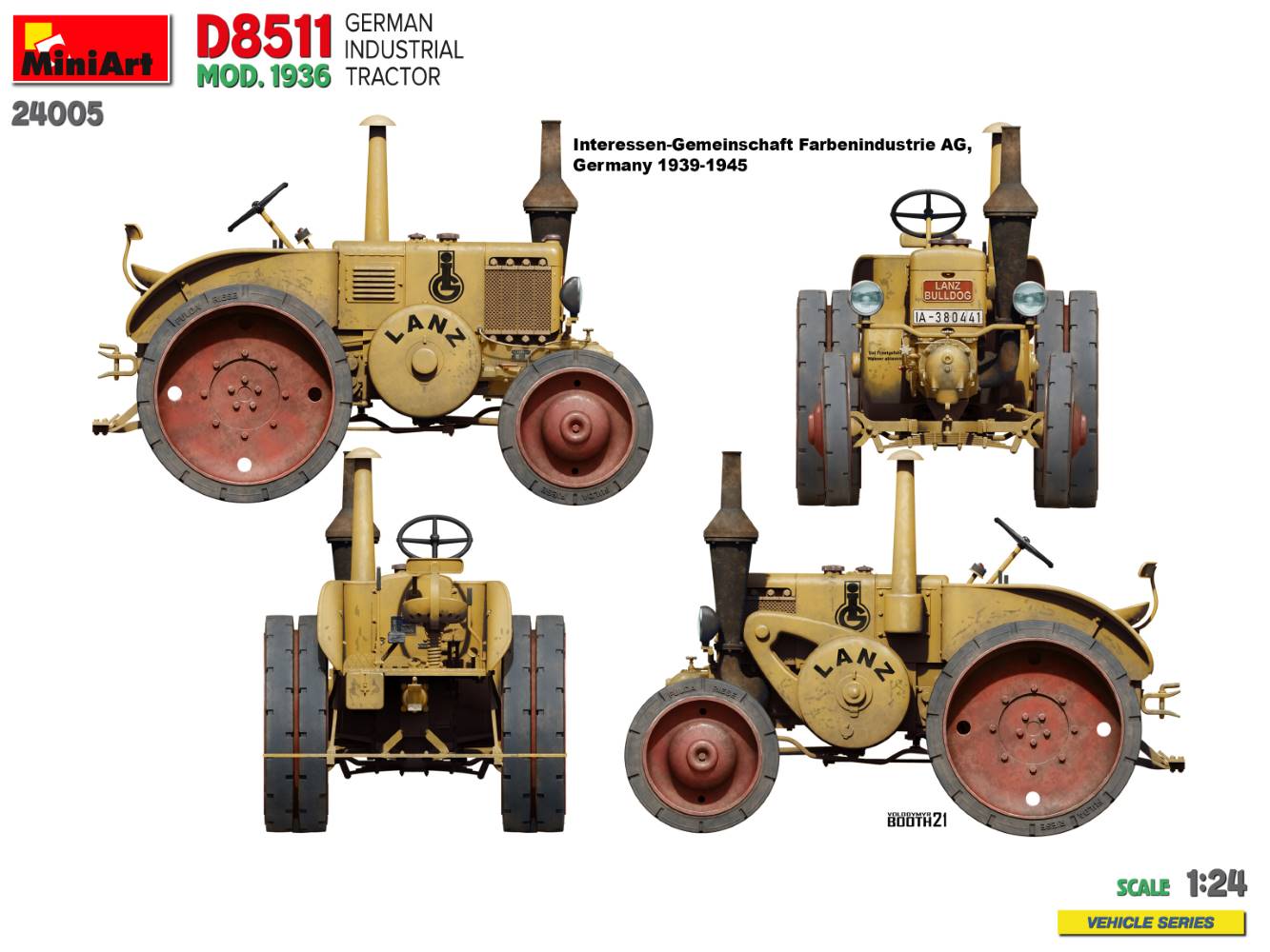 MiniArt 24005 1/24 Lanz Bulldog Traktor D8511 1936