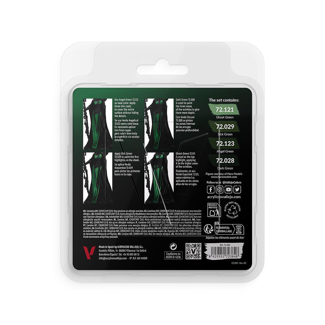 Vallejo 72384 Farb-Set Grün, 4x 18 ml