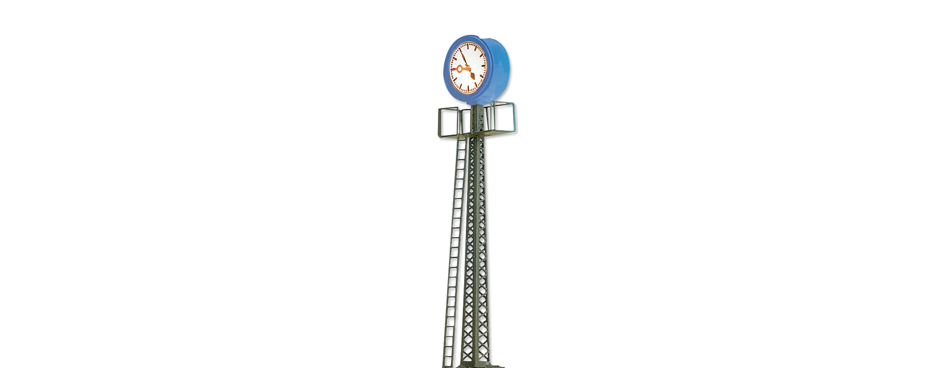 4573 Uhr auf Mast mit Podest, beleuchtet