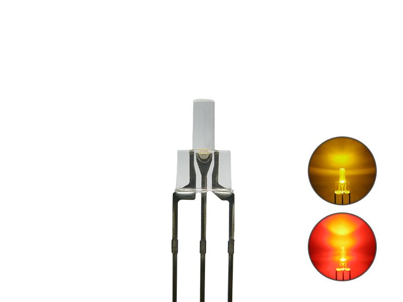 50815 DUO Bi-Color LED 2mm lang klar 3pin Ano