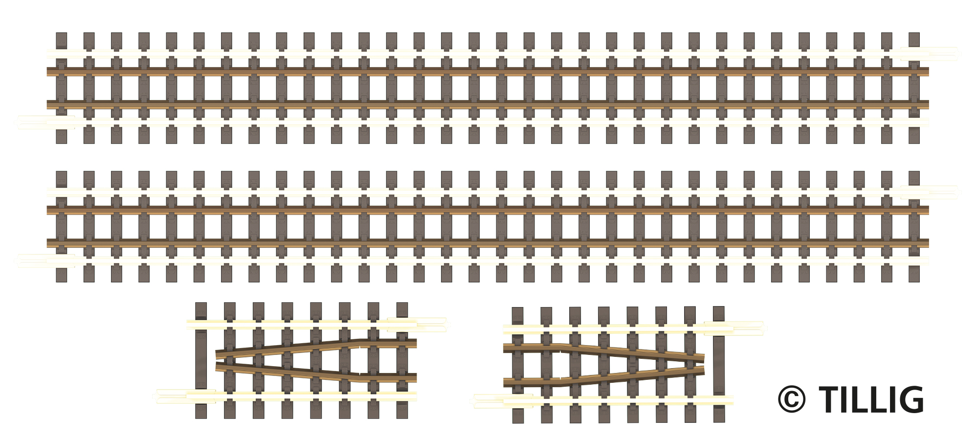 01840 Set Zwangsgleis gerade (beidseitig)