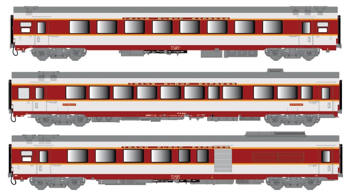 40088 SNCF TEE Personenwagen-Set 3-tlg Ep.4b