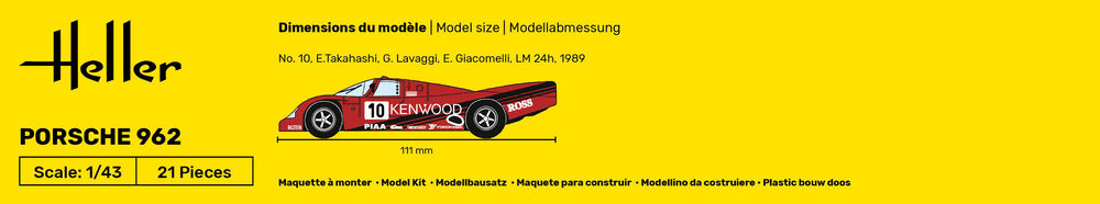 Heller 80109 Porsche 962 #10 Kenwood