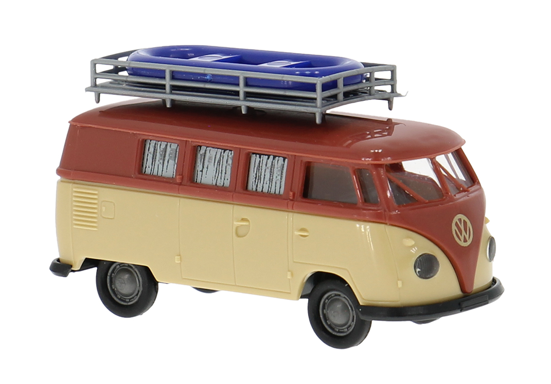 31639 VW T1/2b Camper mit Dachträger&Boot