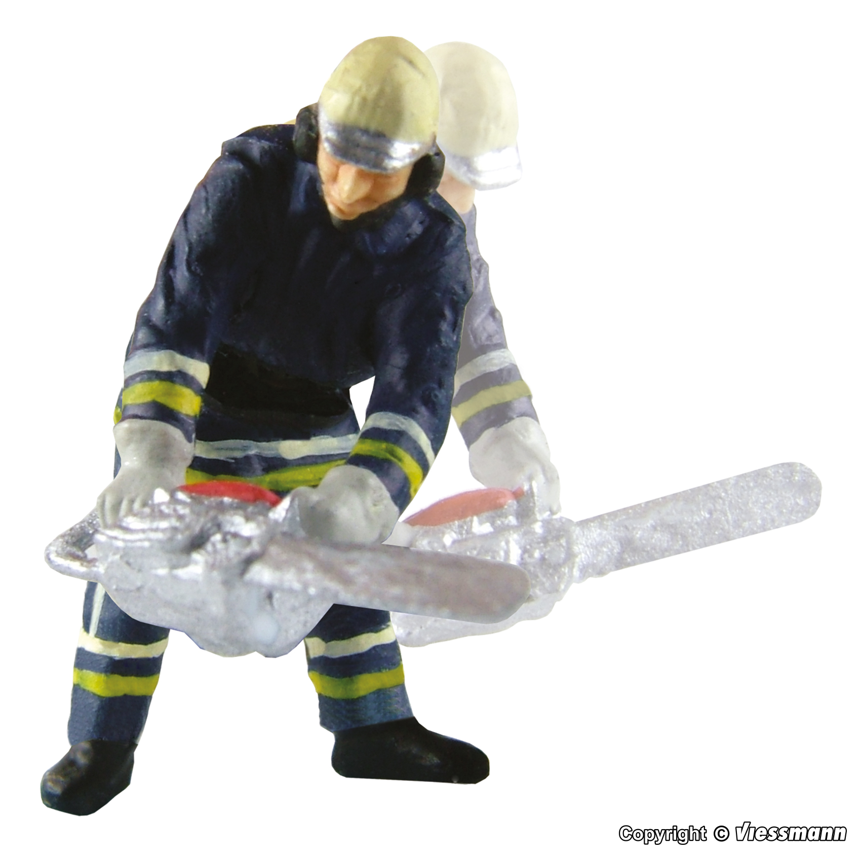 1541 Feuerwehrmann mit Kettensäge, bewegt