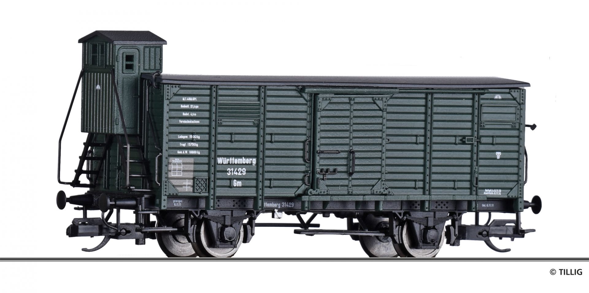 Tillig 17397 K.W.St.B. gedeckter Güterwagen Gm Ep.1