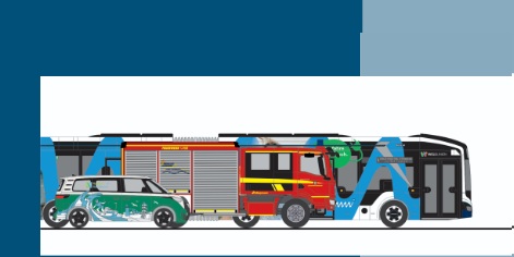 Rietze 11732 VW T7e Bus LR FD dark indigo blue